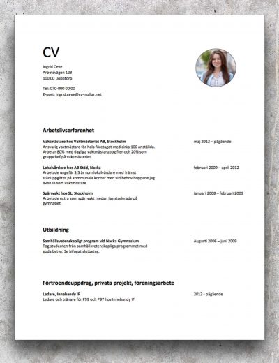 Gratis CV pages